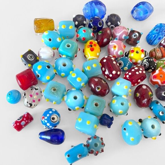 Lampwork Bumpy Glass Beads Lot - Picture 3 of 3